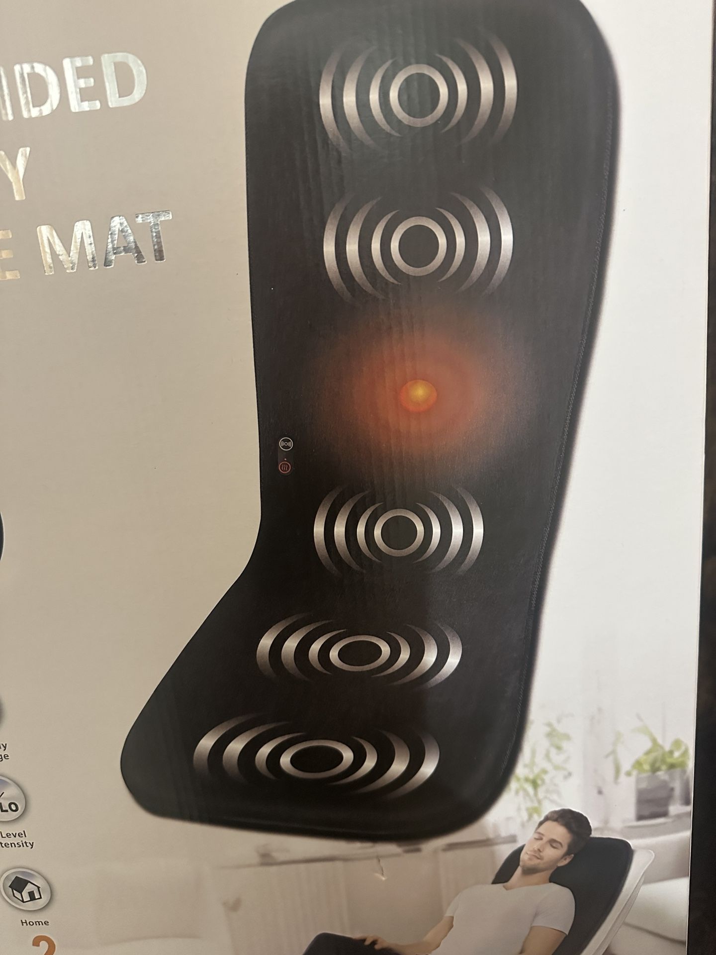 Health Touch Double-Side Full Body Massage Mat, 5 Vibration Motors Massage with Soothing Heat