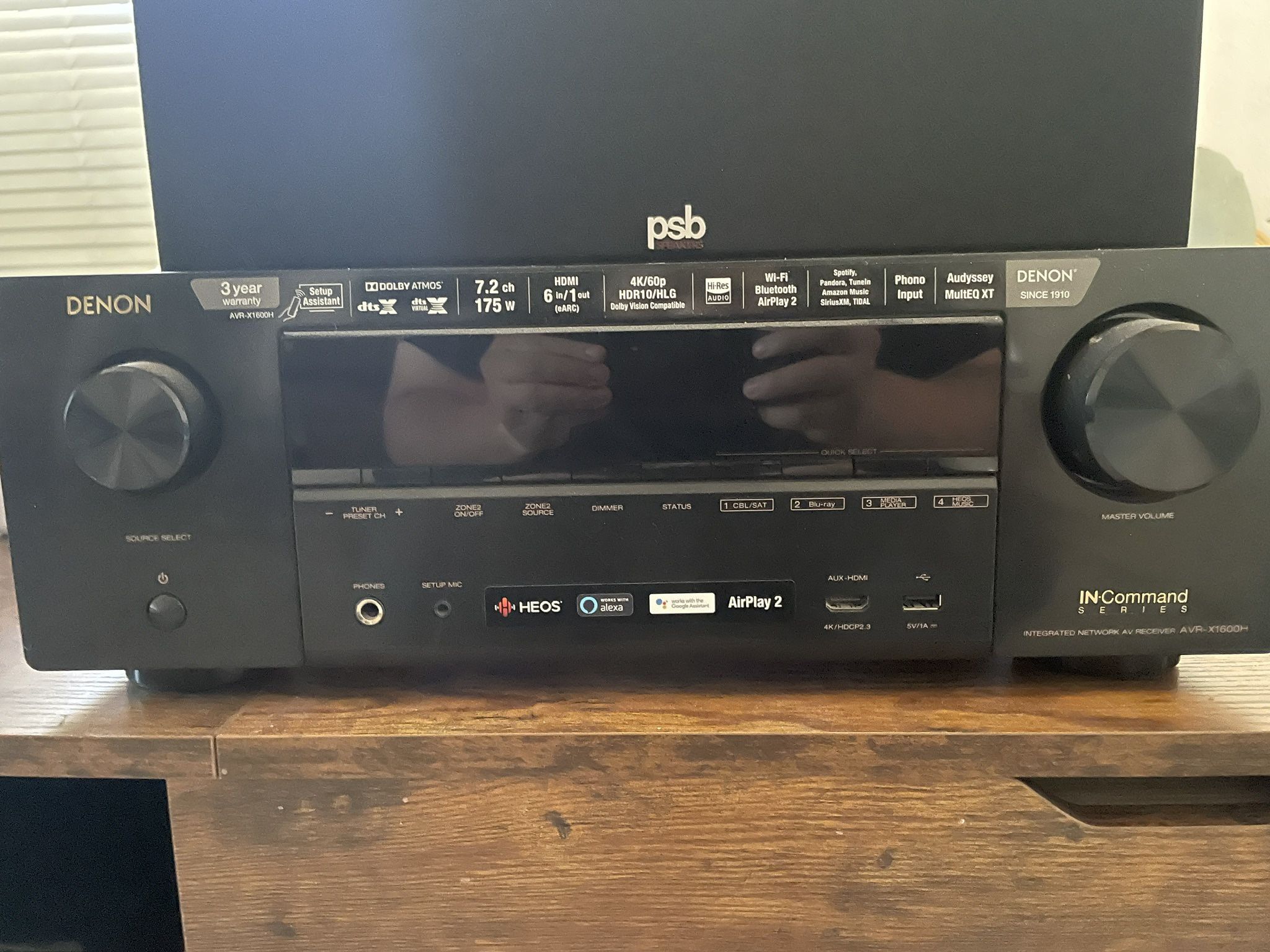 Denon AVR-X1600H Plus towers And Center Speakers