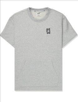 PUMA Pivot Cutoffs Pullover, Light Gray Heather, Size Large