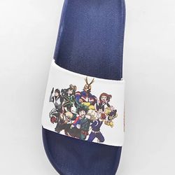 BRAND NEW IN PACKAGE Primitive Men's x My Hero Academia Blue Slides Sandals Shoes  Size 7 Men / 8.5 Women -