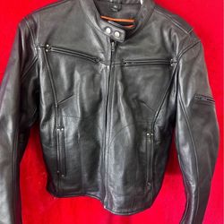 BLACK MOTORCYCLE LEATHER JACKET   