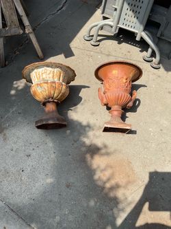 Vintage Iron Urn Planters