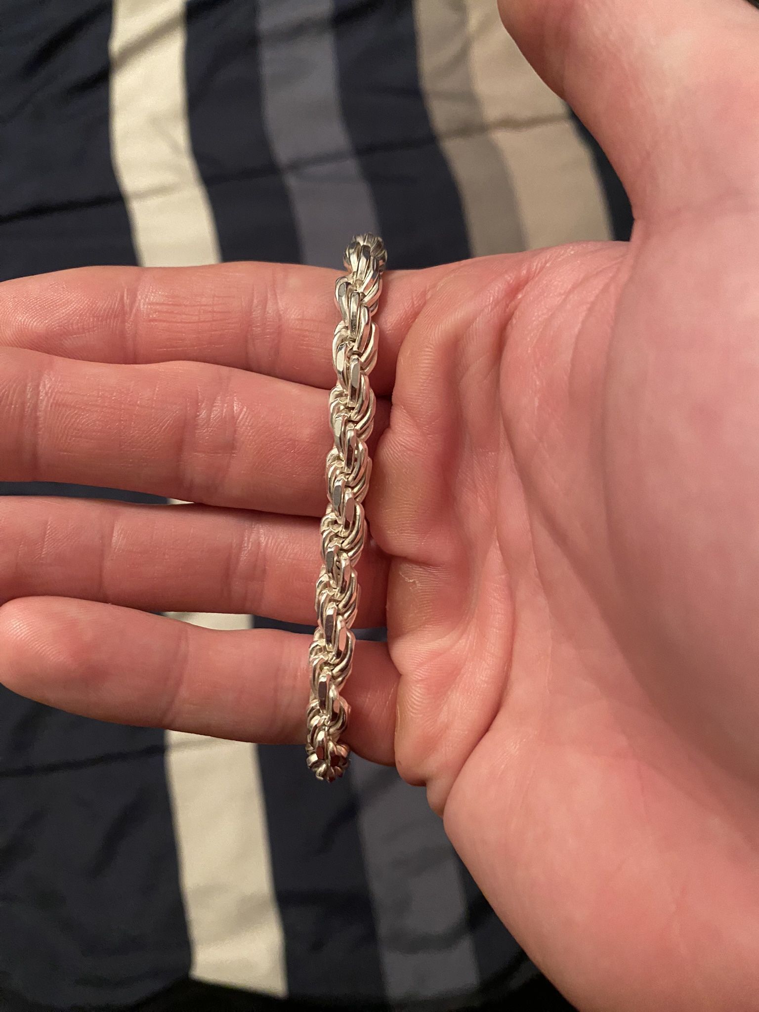 7.5mm Silver Rope Chain