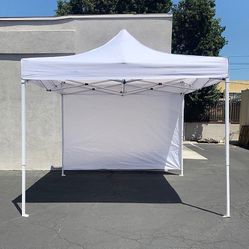 $120 (New in box) Heavy-duty 10x10 ft canopy with (1 sidewall) outdoor ez popup party tent patio shelter w/ carry bag