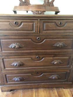 Antique dresser and mirror