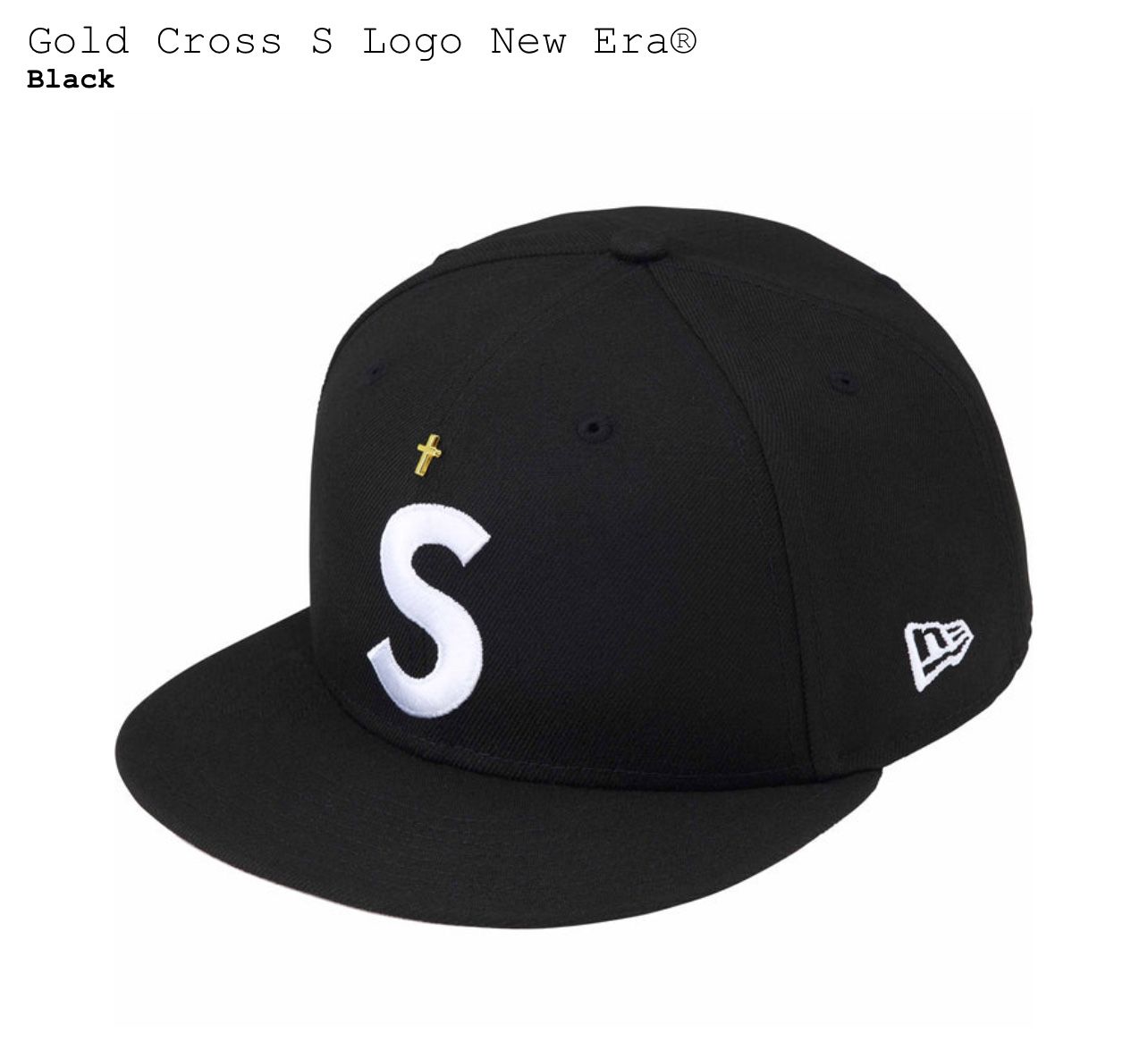 Supreme New Era Gold Cross Fitted Sz 7 1/4