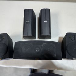 Boston Acoustics 5.1 Surround Sound With Powered Sub And Speaker Stands