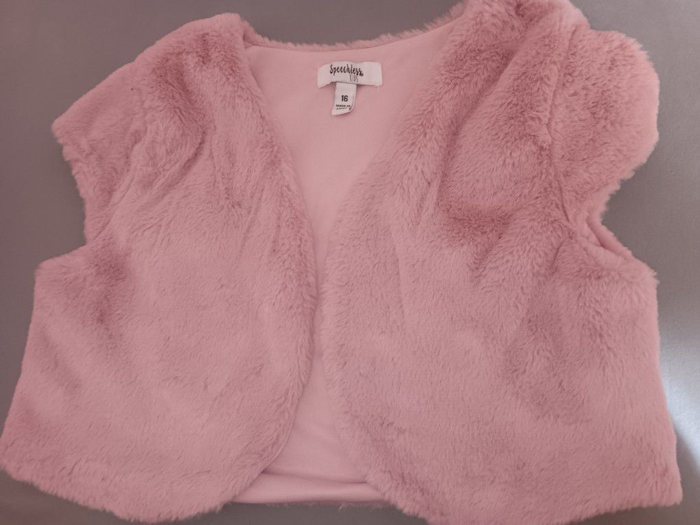 Girls Size 16, Speechless Pink Faux Fur Vest 