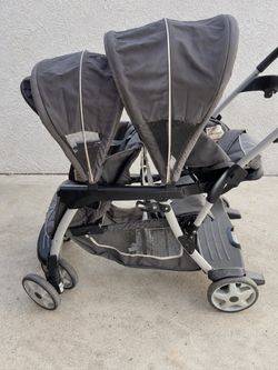 Double Tandem Baby Stroller Gray