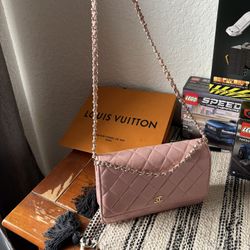 Pink Chanel Chain Wallet 