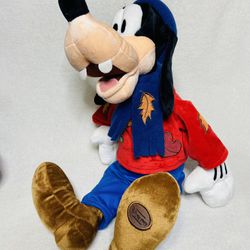 15” Disney Store Exclusive Goofy Fall Autumn Scarf Sweater