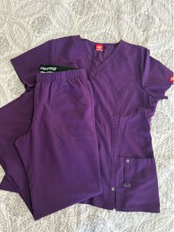 Women’s Dickies Purple Scrub Set Top and Pants