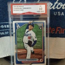 Los Angeles Dodgers Yoshinoby Yamamoto 2024 Bowman R/C Card Gen Mint 10.