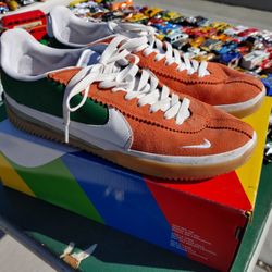 Nike BRSB Skate Shoes Orange White-Pine Green DH9227-800 Sneaker Men's US Size 10.5