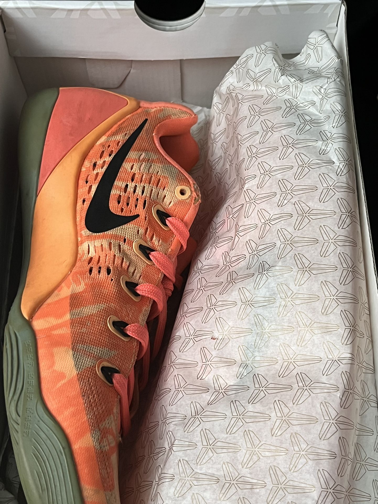 Nike Kobe Bright Peach Mango Orange 646701 Sneakers Size 8.5 Nike Kobe 9 EM Bright Mango | eBay main image 4