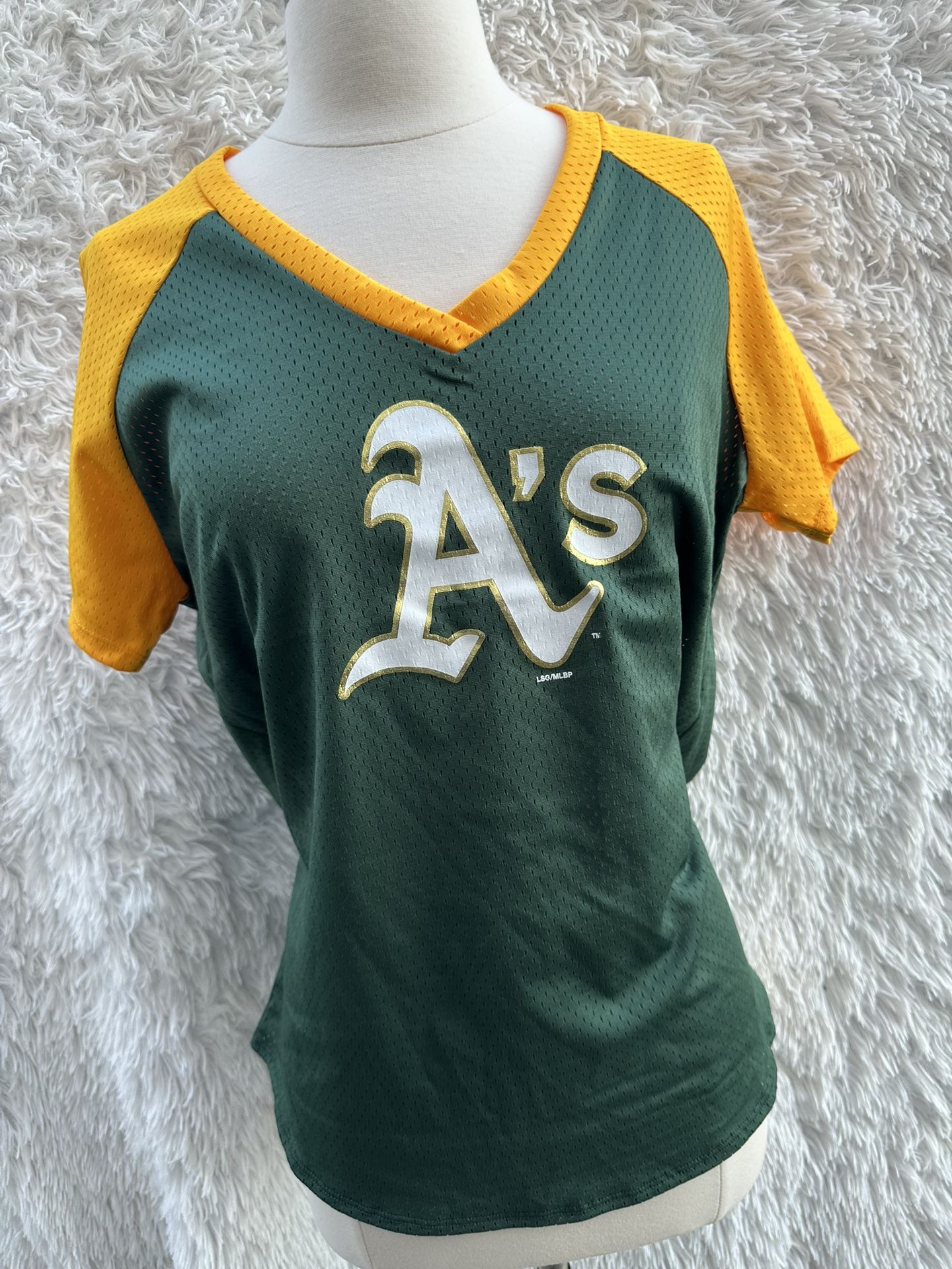 New MLB Women A’s V-Neck Sports Jersey