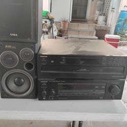 Kenwood receiver and Onkyo 6 disc + 2 aiwa speaker