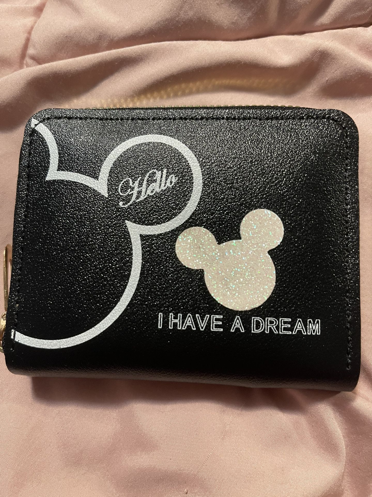 New Black & Glitter Mickey Mouse Small Wallet