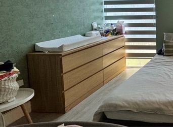 IKEA MALM 6-Drawer Dresser, Oak Veneer
