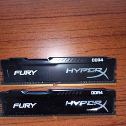 HyperX Fury 8GB (2 x 4GB) DDR4 2133MHz DRAM (Desktop Memory) CL14 1.2V DIMM (288-pin) HX421C14FBK2/8 (Intel XMP, AMD Ryzen)