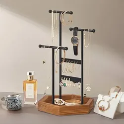Jewelry Organizer Stand wooden metal RRP$45