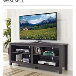 58 in.  Traditional Gray   TV Stand with Adjustable Shelves (Max TV Size 65 in.)(NEW In A Box 