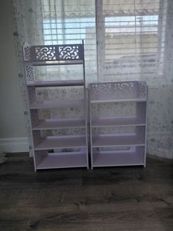White Decorative Shelving Units Set of 2