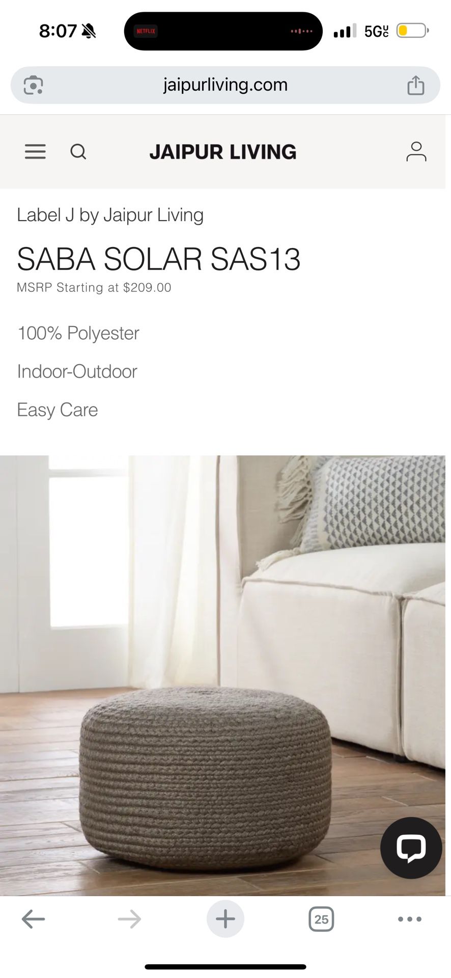 Jaipur Living Pouf / Ottoman / Leg Rest/ Seat (set of 4)