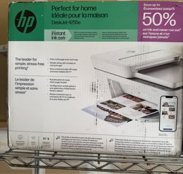HP - DeskJet 4255e Wireless AI-Enabled All-in-One Inkjet Printer with 3 Months of Instant Ink - White