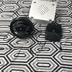 Laptop stand and Racing Wheel 