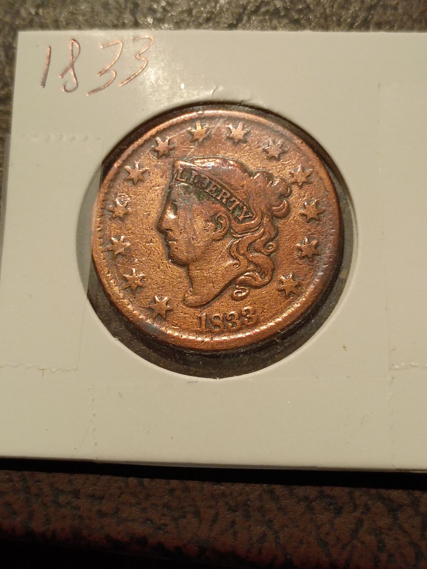 1833 large cent