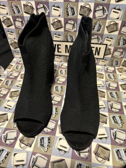 Seven Dials Tara Peep-Toe Booties-Black-Woman’s Size 7