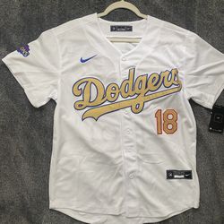 White Gold Stitched Los Angeles Dodgers Yoshinobu Yamamoto Championship Jersey