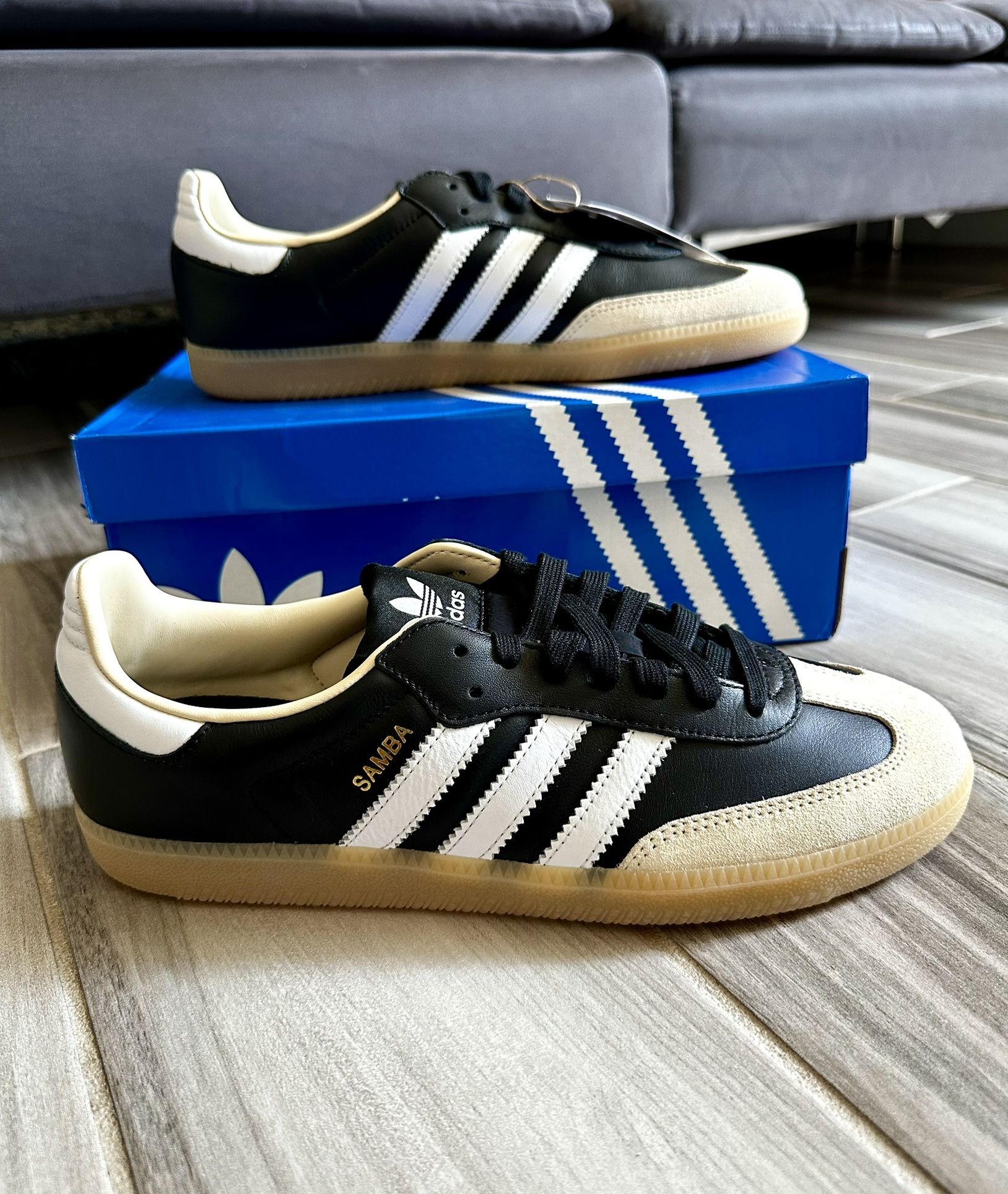 Men's Adidas Originals Samba OG Casual Shoes - Core Black Cloud White Gum - Size 9, 9.5, 10, 11