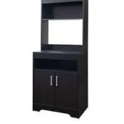 Black Microwave Cart Shelf