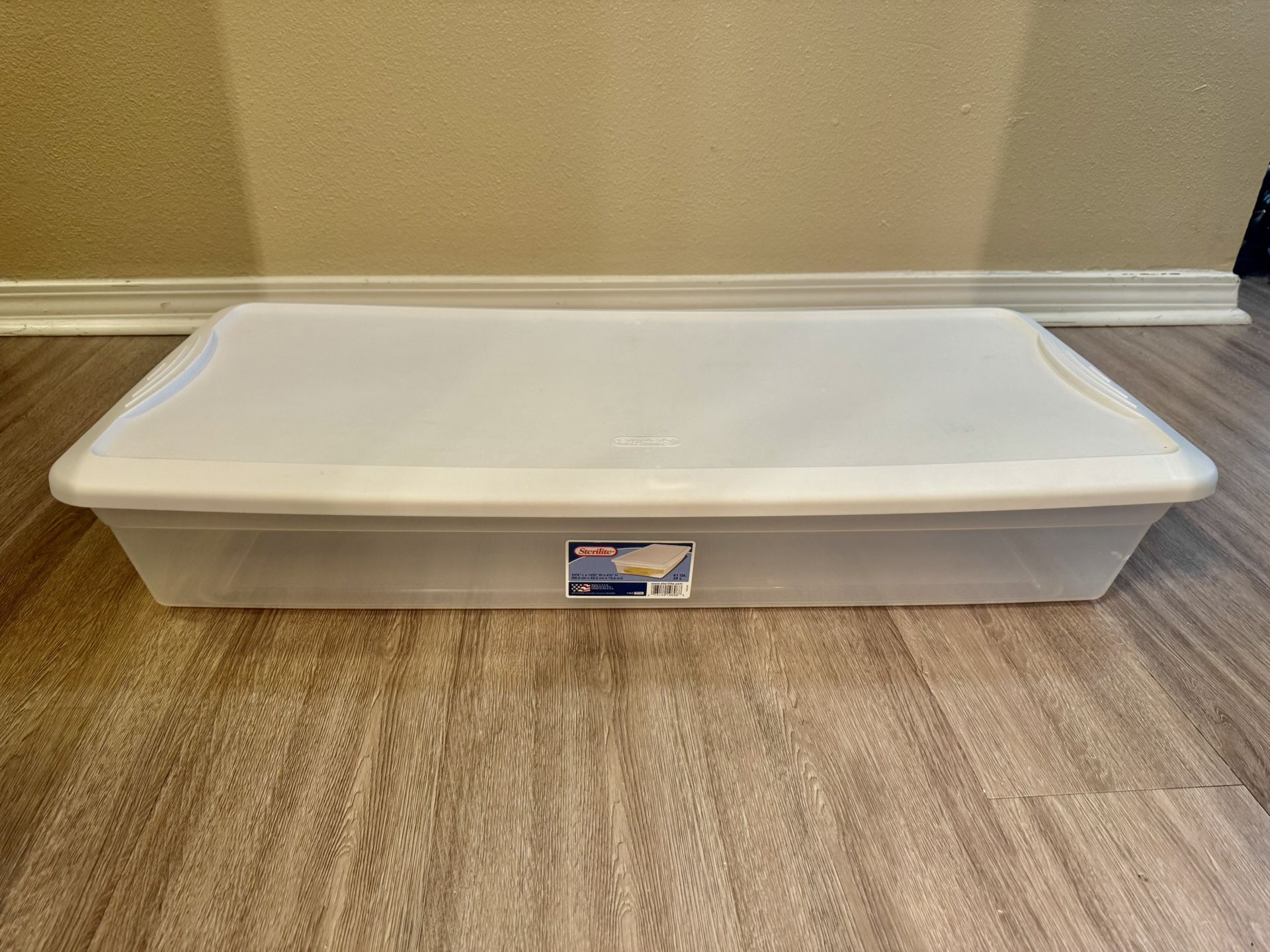Sterilite Underbed Storage Box approx 34x16x6”