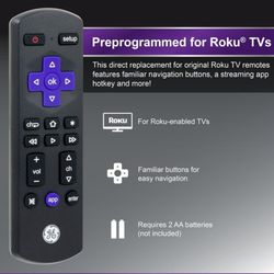 GE UltrPro Roku TV REPLACEMENT Remote/new