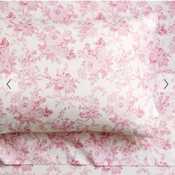 Love Shack Fancy Garden Damask Organic Twin XL Sheet Set, Pink