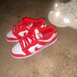 Red and white dunks
