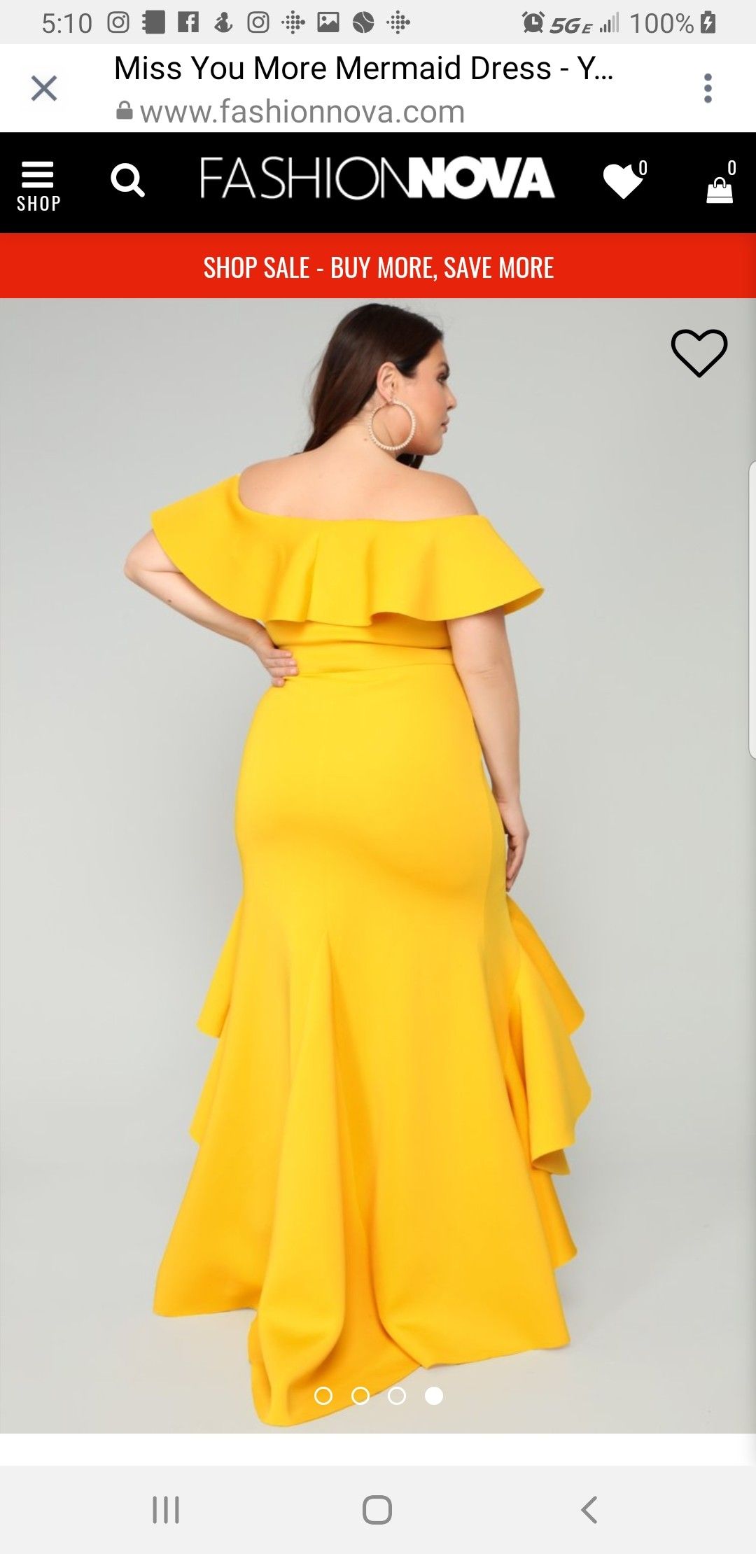 Miss You More Mermaid Dress - Yellow