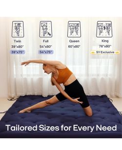 Brand New 2.5” Full Size Water Resistant Japanese Floor Mattress Futon, Full Size 75"x54" Thick Foldable Tatami Mat Sleeping Pad for Dormitory Guest R