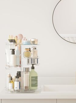 Lucite Vanity Organizer โ Luxe Display - Circular