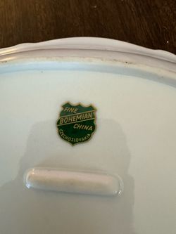 Antique Bohemian serving dish
