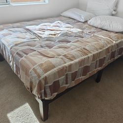 Queen bed frame + mattress