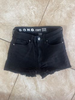 SONG Black Jean Shorts (S)