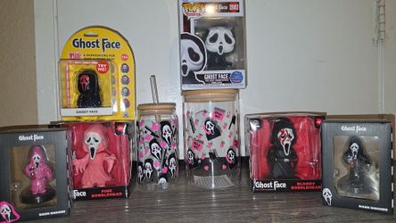 Ghost Face Scream Figure,Jar, & Tumbler Set