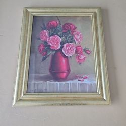 Antique Flowers Painting 14x17