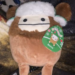 NWT Squishmallow 8” BENNY The Bigfoot Brown Yeti Winter Trapper Hat Holiday 2023