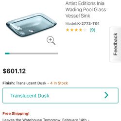 Kohler, Kalista glass bathroom sink