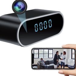 Phouqtem Gellisleft Hidden Camera Clock HD 1080P WiFi Alarm Clock Camera with Night Vision Motion Detection Small Surveillance Security Cams with Vide